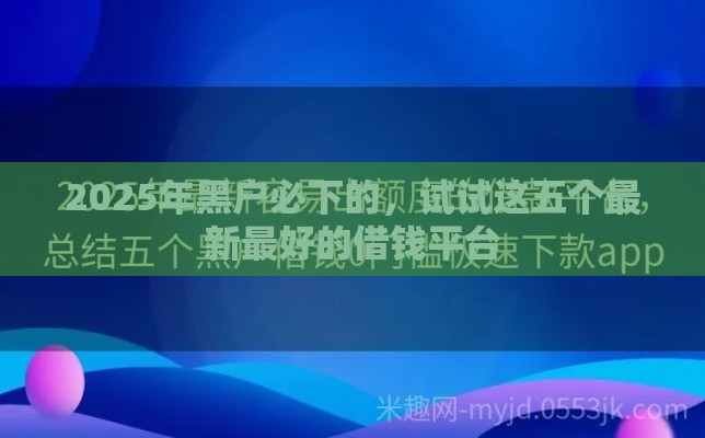 2025年黑户必下的,试试这五个最新最好的借钱平台 2025年黑户必下的,试试这五个最新最好的借钱平台