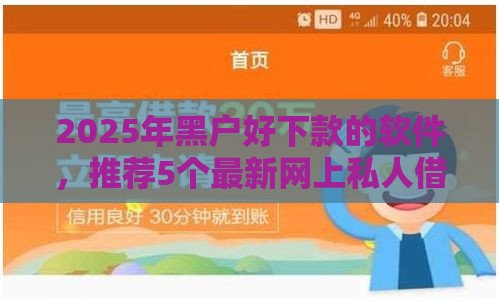 2025年黑户好下款的软件，推荐5个最新网上私人借钱平台