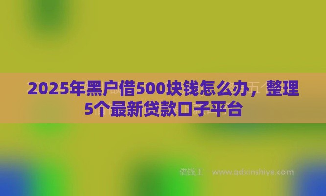2025年黑户借500块钱怎么办，整理5个最新贷款口子平台