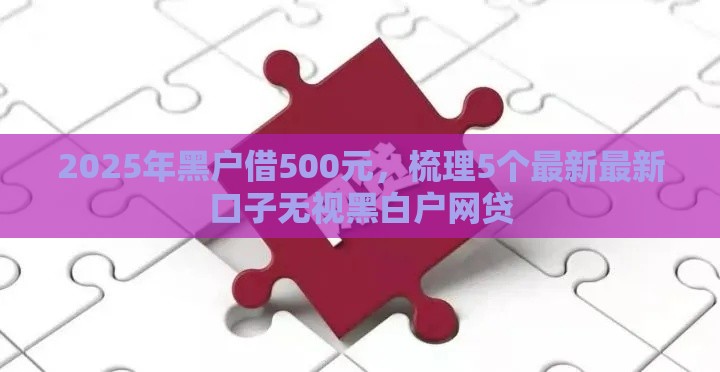 2025年黑户借500元，梳理5个最新最新口子无视黑白户网贷
