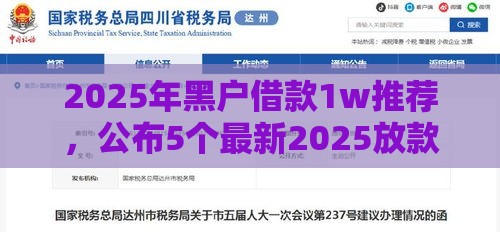 2025年黑户借款1w推荐，公布5个最新2025放款口子论坛