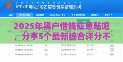 2025年黑户借钱应急贴吧，分享5个最新综合评分不足也能放款的平台