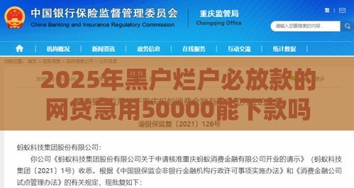 2025年黑户烂户必放款的网贷急用50000能下款吗，看看这五个最新不看征信贷款平台