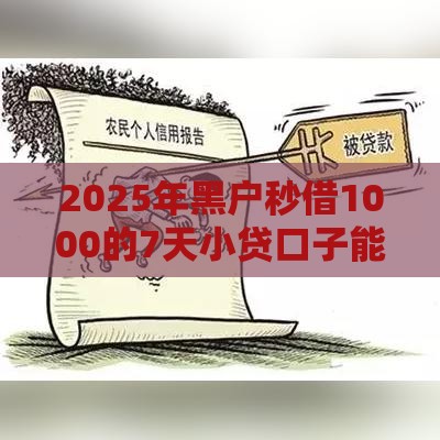 2025年黑户秒借1000的7天小贷口子能通过吗，看看这5个最新失信人在平台可以借钱