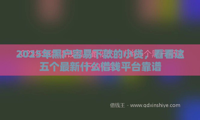 2025年黑户容易下款的小贷，看看这五个最新什么借钱平台靠谱