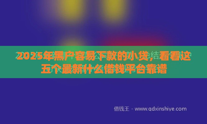 2025年黑户容易下款的小贷，看看这五个最新什么借钱平台靠谱