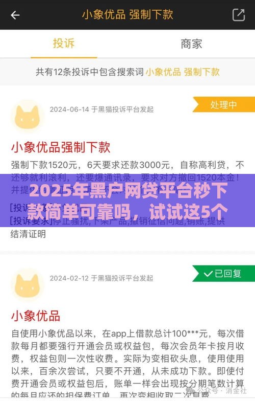2025年黑户网贷平台秒下款简单可靠吗，试试这5个最新好贷款的平台