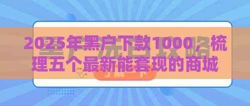 2025年黑户下款1000，梳理五个最新能套现的商城口子