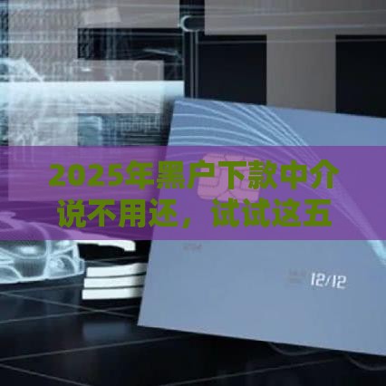 2025年黑户下款中介说不用还，试试这五个最新网贷平台利息低