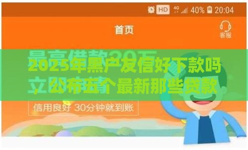 2025年黑户友信好下款吗，公布五个最新那些贷款平台可靠