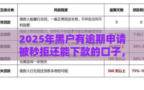 2025年黑户有逾期申请被秒拒还能下款的口子，分享5个最新如何举报贷款平台