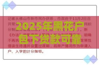 2025年黑花户包下贷款可靠吗安全吗，分享五个最新放款新口子