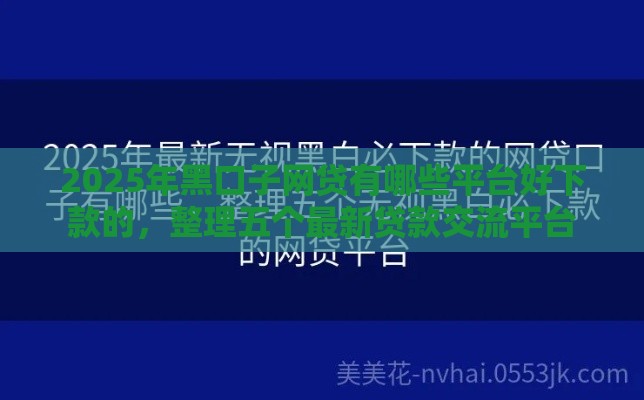 2025年黑口子网贷有哪些平台好下款的，整理五个最新贷款交流平台