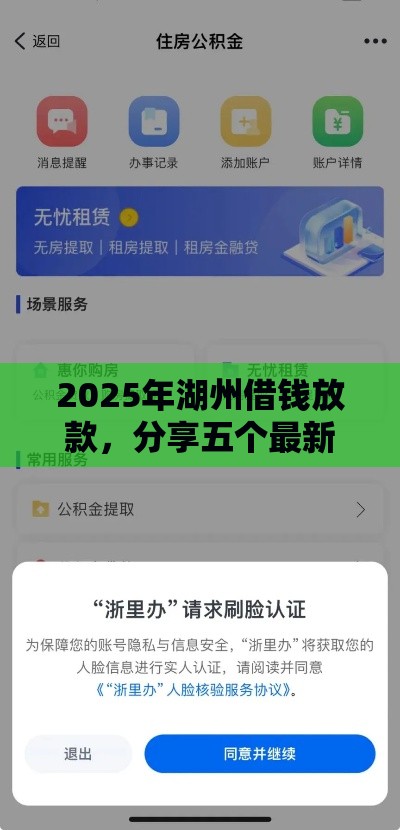 2025年湖州借钱放款，分享五个最新正规可靠的贷款平台
