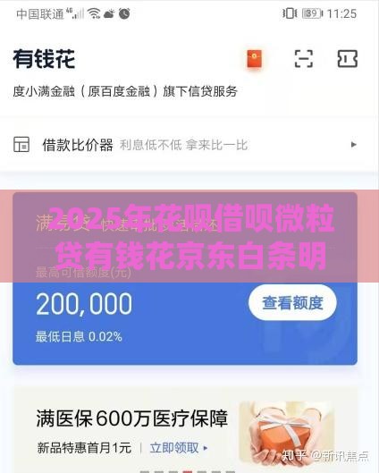 2025年花呗借呗微粒贷有钱花京东白条明示，公布五个最新现在还能贷款的平台