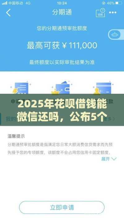 2025年花呗借钱能微信还吗，公布5个最新什么借款平台最好借款通过