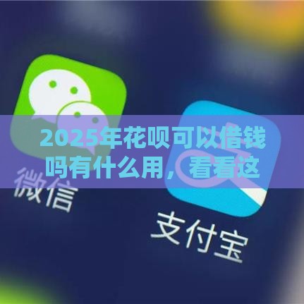 2025年花呗可以借钱吗有什么用，看看这五个最新公积金网上贷款平台