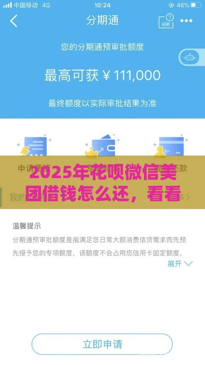 2025年花呗微信美团借钱怎么还，看看这5个最新征信花了小额贷款正规平台