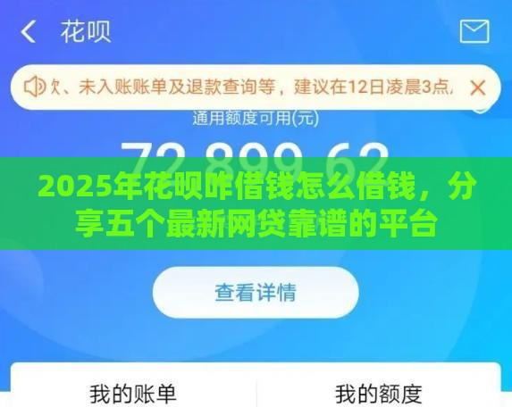 2025年花呗咋借钱怎么借钱，分享五个最新网贷靠谱的平台