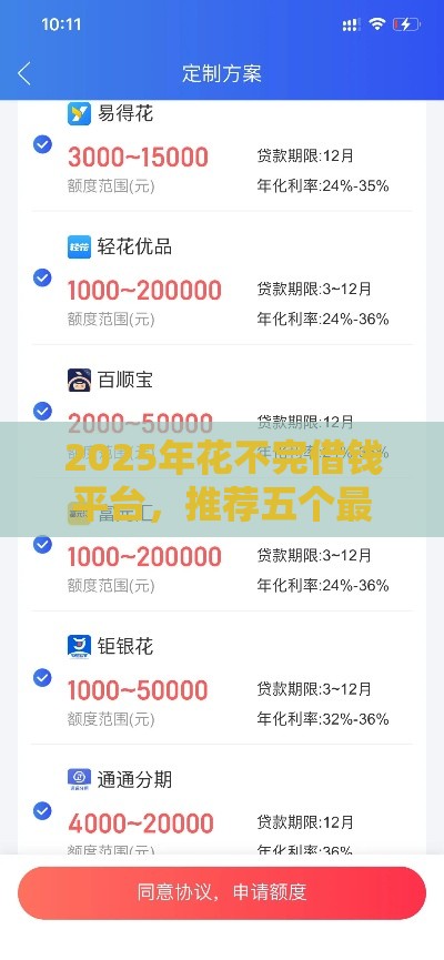 2025年花不完借钱平台，推荐五个最新500借款口子