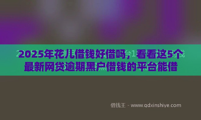 2025年花儿借钱好借吗，看看这5个最新网贷逾期黑户借钱的平台能借