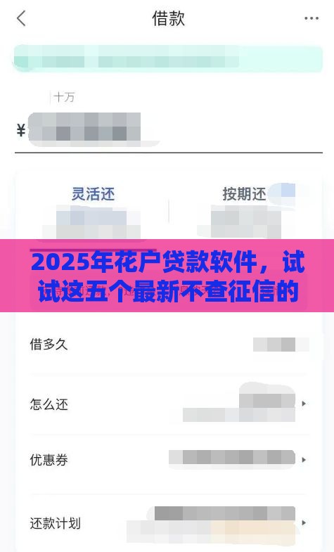 2025年花户贷款软件，试试这五个最新不查征信的借钱平台