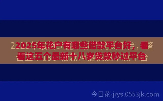 2025年花户有哪些借款平台好，看看这五个最新十八岁贷款秒过平台