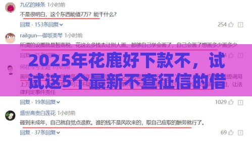 2025年花鹿好下款不，试试这5个最新不查征信的借款平台百分百通过