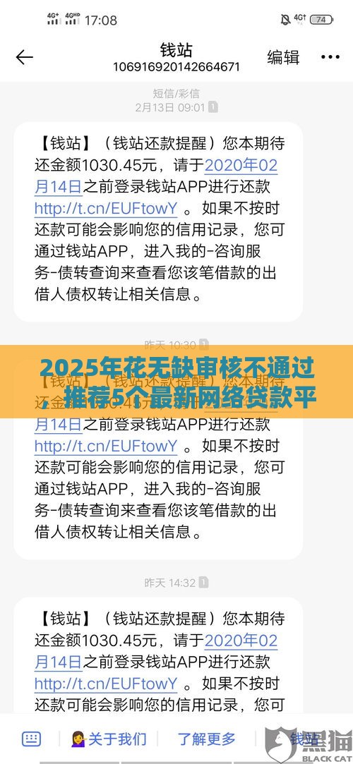 2025年花无缺审核不通过，推荐5个最新网络贷款平台哪家好