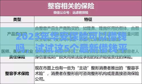 2025年华安保险可以借钱吗，试试这5个最新借钱平台不看征信容易通过