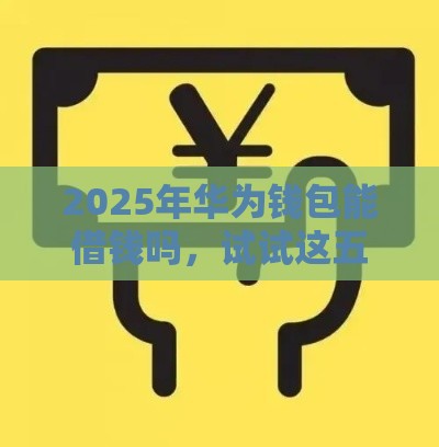 2025年华为钱包能借钱吗，试试这五个最新十七岁可以贷款的平台