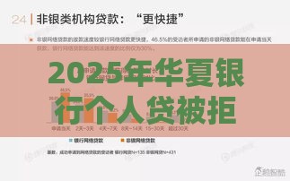 2025年华夏银行个人贷被拒，试试这五个最新贷款平台贷款