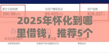 2025年怀化到哪里借钱，推荐5个最新黑户逾期下款平台