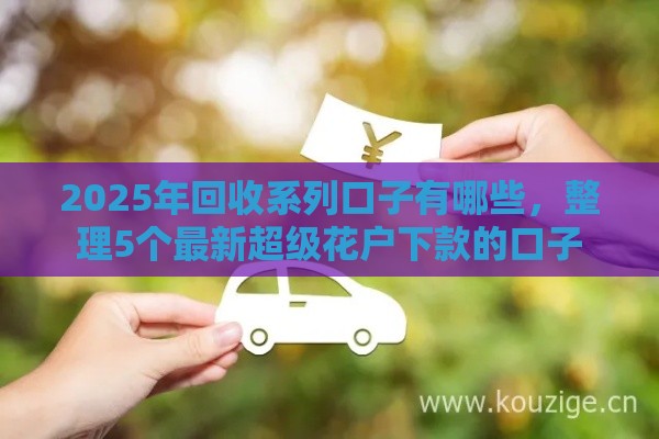 2025年回收系列口子有哪些，整理5个最新超级花户下款的口子