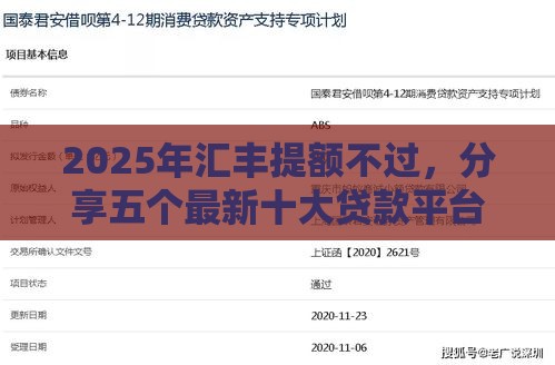 2025年汇丰提额不过，分享五个最新十大贷款平台