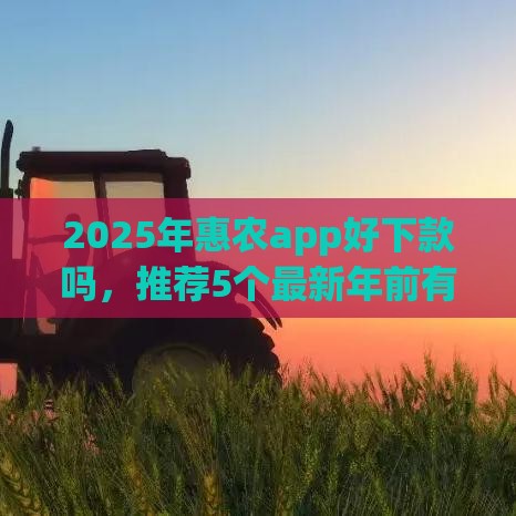 2025年惠农app好下款吗，推荐5个最新年前有什么好下款的贷款平台
