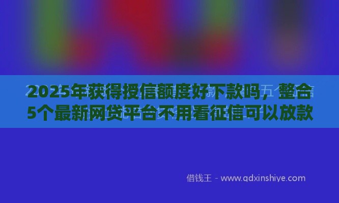 2025年获得授信额度好下款吗，整合5个最新网贷平台不用看征信可以放款的