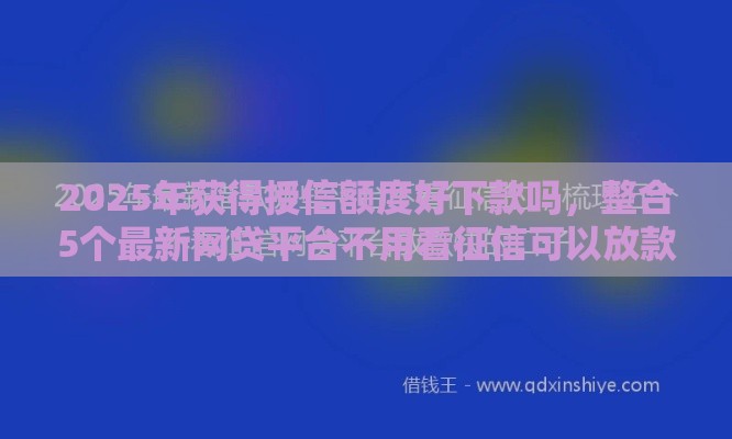 2025年获得授信额度好下款吗，整合5个最新网贷平台不用看征信可以放款的