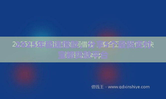 2025年极速借款，分享5个最新支付宝都贷款平台