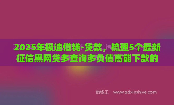 2025年极速借钱-贷款，梳理5个最新征信黑网贷多查询多负债高能下款的口子