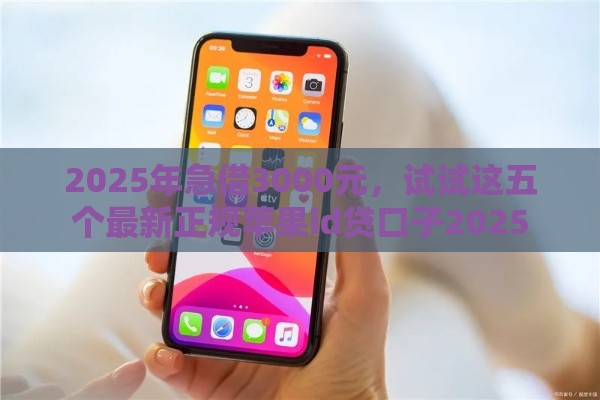 2025年急借3000元，试试这五个最新正规苹果id贷口子2025