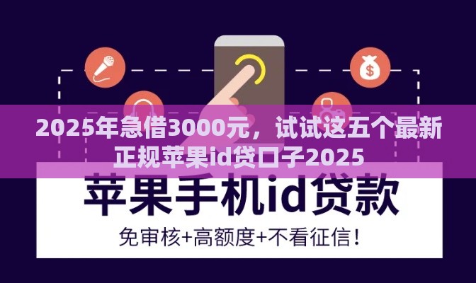 2025年急借3000元，试试这五个最新正规苹果id贷口子2025