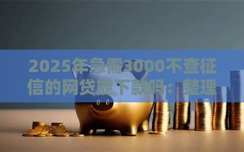 2025年急需3000不查征信的网贷能下款吗：整理5个2025热门借款软件