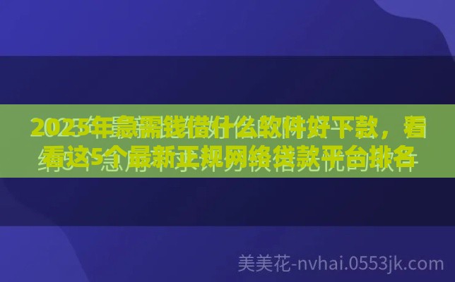 2025年急需钱借什么软件好下款，看看这5个最新正规网络贷款平台排名不分先后不分先后