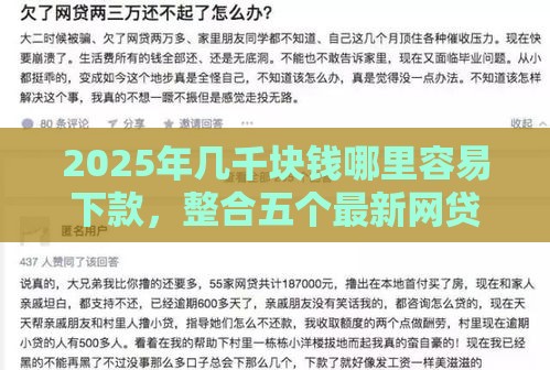 2025年几千块钱哪里容易下款，整合五个最新网贷投资平台