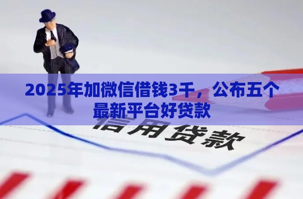 2025年加微信借钱3千，公布五个最新平台好贷款