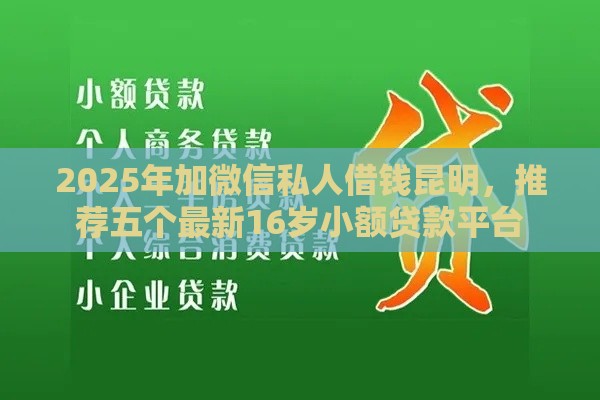 2025年加微信私人借钱昆明，推荐五个最新16岁小额贷款平台