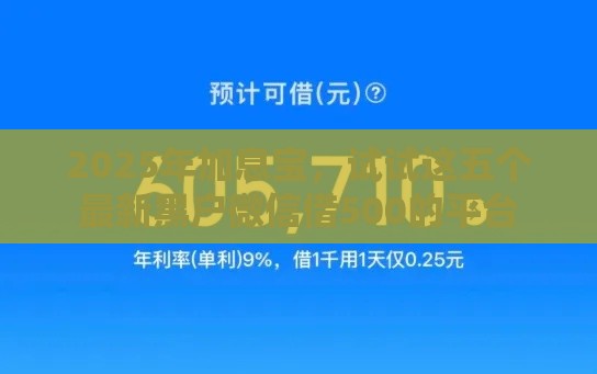 2025年加息宝，试试这五个最新黑户微信借500的平台