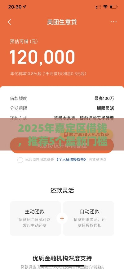 2025年嘉定区借钱，推荐5个最新门槛低的网贷平台