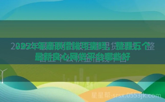 2025年嘉联借钱可靠吗，整理五个最新良心网贷平台哪些好
